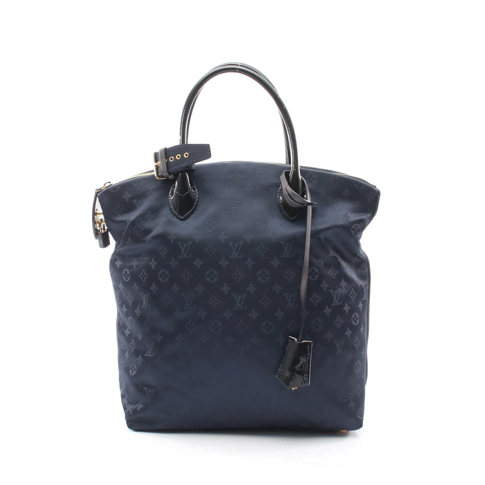 Louis Vuitton Lockit Handbag Patent Vernis Leather Navy Blue Black